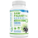 Saw Palmetto Berries & Extract - 1500 mg Saw Palmetto Supplement for Men & Women - 머리 성장, 전립선 지원 및 유린 건강을위한 DHT 차단제 - 120 Vegan 캡슐