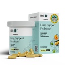 ResB Lung Support Probiotic Supplement - 흡연자, Gut Health, Immune 및 소화 지원, 호흡 관리, Holy Basil & Turmeric, 임상 시험 - 60 캡슐