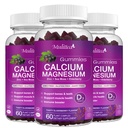 칼슘 마그네슘 아연 Gummies 높은 흡수 마그네슘 글리세라이드 200mg, 칼륨 - Bone, 근육, Calm Mood 및 수면 지원 - 어린이 및 성인 (3 팩)