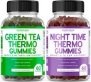 녹차 지방 버너 Gummies (60 개) - 식욕 억제 체중 감량 보충 및 야간 시간 지방 버너 Gummies (60 개) 체중 감량 및 대사 보충 - 세 번째 파티 테스트 - 미국 Made