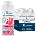 KATE FARMS 유기 아이 영양 Shake, 딸기, 8g 단백질, 27 비타민 및 무기물, 식사 보충, 단백질 Shake, 비 GMO, 8.45 온스 (6 팩)