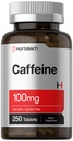 Horbäach Caffeine 환약 100mg | 250 정제 | 채식 공식 | Non-GMO, 글루텐 무료 보충