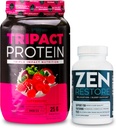 Nutrology TRIPACT Protein Powder, 7-in-1 식사 교체 Shake, Superberry (40 서빙) Zen 천연 마그네슘 보충 (30 서빙)