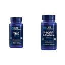 수명 연장 TMG 500 mg – Trimethylglycine 보충교재 – Encourages 건강한 Homocysteine 수준 & N-Acetyl-L-Cysteine (NAC), 면역, 호흡, 간 건강, NAC 600 mg