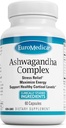 EuroMedica Ashwagandha Complex - Adrenal Health 지원 보충 - Rhodiola Rosea Extract와 Ashwagandha 보충 - 에너지 및 농도를 지원하는 초본 보충 - 60 캡슐