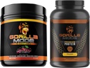 Gorilla Mind Pre Workout (Cherry) + Premium Whey Protein (Chocolate) - 최대 운동 결과 연료를위한 종합 스택