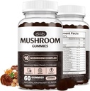 버섯 Gummies 10 혼합 버섯 Complex 2500mg with Lions Mane, Cordyceps, 터키 꼬리, Chaga, Reishi Supplement-Focus, Clarity, Memory, Energy, Immune Support-60 Gummies