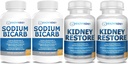 산성 구호, 알칼리성 120 알약 2-Pack + Kidney Restore Kidney Cleanse 및 Kidney Health Supplement, 60 캡슐에 대한 나트륨 중탄산염 650mg 캡슐 - 2 팩