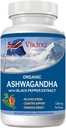 Black Pepper Extract 아이슬란드어를 가진 Viking 유기 Ashwagandha. 60 Vegan 캡슐 - 스트레스, 계류 및 에너지 지원을위한 최대 흡수
