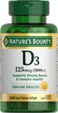 자연의 현상 비타민 D3 5000 IU Softgels, 급속한 방출, 면역 지원, 비타민 D 보충교재, 240 Ct