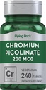 Piping Rock Chromium Picolinate 200mcg | 240 정제 | 채식주의, 비 GMO, 글루텐 무료 보충
