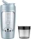 부드러운 블렌드를 위한 전기 휴대용 단백질 셰이커 병 | w/FREE PROTEIN POWDER CUP | Tritan – BPA Free | 650 ml | 충전식 | GYM & Sports Enthusiast. (베이비 블루)