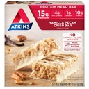 Atkins Vanilla Pecan Crisp Protein Meal Bar, 높은 섬유, 1g Sugar, 4g Net Carb Meal Replacement, Keto Friendly, 5 카운트