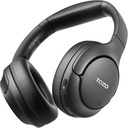 TOZO HT2 잡종 능동 소음 차단 헤드폰, 무선 귀 Bluetooth 헤드폰, 60H 재생 시간, APP Deep Bass Comfort Fit Ear Cup을 통해 오디오 사용자 정의 EQ, 홈 오피스 여행 블랙