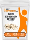 벌크Supplements.com 백색 신장 콩 추출물 분말 - 백색 신장 콩 분말 - 초본 보충교재 - 글루텐 자유로운, 봉사 당 1.5g, 250g (8.8 oz) (1의 포장)