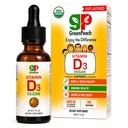 GreenPeach 액체 채식 유기 비타민 D 400에서 1600 IU - 유아, 아이, 아기 및 유아, 비타민 D 아기 방울, 자연, 60 서빙
