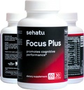 Focus Plus Cognitive Performance Enhancer | N-Acetyl L-Tyrosine, DMAE Bitartrate, GABA, Glutamic Acid | Boost Focus, 향상된 메모리, 지원 뇌 건강 | 60 카운트 | 30 일 공급
