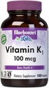 Bluebonnet 비타민 K1 100 mcg 지원 뼈 건강 - Phylloquinone 크리스탈 비타민 K 보충 - 비 GMO, Kosher 인증, 글루텐 - 무료, Dairy-Free - 100 Vegan Caplets
