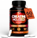 HMB를 가진 Creatine HCL 캡슐 - 남자를 위한 운동 보충교재 & 여자, 근육 건축업자, 내구시간, 힘, Monohydrate에 우량한: 최대 흡수를 위해 순간화해, 짐 없음, Bloat 없음, 180의 채식주의자 캡슐