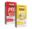 PURE KICK PRO Hydration 전자 음료 혼합, 파인애플 코코넛 & 딸기 얼음 팝, 12 패킷