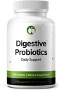 소화 건강 지원을위한 Probiotics Bloating & Regularity Supplement 240 정제 3 억 CFU (240, 소화 Probiotics)