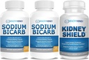 산성 기복을 위한 나트륨 중탄산염 650mg 캡슐, 알칼리성 120의 알약 2-Pack + Kidney 방패 120의 모자 Kidney 보충교재는 정상적인 신장 기능을 지원하기 위하여 보충합니다