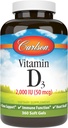 Carlson - 비타민 D3, 2000 IU (50 mcg), 뼈 건강, 근육 건강, Cholecalciferol, 비타민 D 보충교재, 비타민 D3 연약한 젤, 360 Softgels