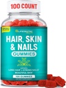 머리 피부와 손톱 Gummies with high Potency Biotin 5000mcg | 여성 남성과 어린이를위한 맛있는 헤어 비타민 | Gluten Free Hair Nail and Skin Vitamin Plus Biotin Gummies for Hair Growth