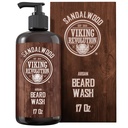 바이킹 혁명 Beard Wash 샴푸 w/Argan & Jojoba 오일 - Softens & Strengthens - 샌들우드 냄새 - 17 oz 샴푸