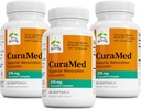 Terry Naturally CuraMed 375mg - 뇌 및 면역 건강 지원을위한 산화 방지제 보충 - Curcumin & Turmeric Essential Oil과 다이어트 보충 - 초본 Liver Support - 60 Softgels (포장 3)