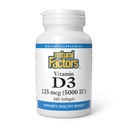 자연적인 요인, 비타민 D3 5000 IU (125 mcg), 지원 강한 뼈, 근육 및 면역 기능, 360 Softgels