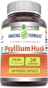Amazing Formulas Psyllium Husk 750mg Veggie Capsules Supplement | Non-GMO | Gluten Free | Made in USA | 채식주의 적합(240 Count)