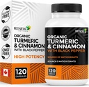 Renew Actives Organic Turmeric 474MG & Cinnamon 50MG per 2 캡슐 - 흡수를위한 Curcumin & BioPerine - 지원 Metabolism, 합동 건강 및 소화 - 캐나다에서 만든 - 120 캡슐