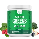 Nested Naturals Super Greens Daily Superfood Powder - 공인 된 USDA 유기농 녹색 분말 w / 20 + 전체 식품, Spirulina 분말, 밀 및 보리 잔디 - Probiotics, 섬유 및 효소 - 원래 풍미, 30