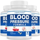 [3-Bottle Value Pack] Longevity Blood Pressure Formula - 12+ 천연 허브. 규정 준수