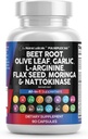 깨끗한 Nutraceuticals 사탕 뿌리 캡슐 올리브 잎 Nattokinase 마늘 추출물 L-Arginine Omega 3 빨간 효모 밥 Hibiscus Danshen - 건강한 지원 보충교재 - 90 Ct