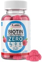 Biotin Gummies Sugar Free - 5,000 mcg 헤어, 피부 및 손톱을위한 높은 효능 Biotin - Zero Sugar, Non-GMO, Gluten Free, Vegan Raspberry Gummies - 60 카운트
