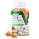 비타민 C & Echinacea와 아이 Gummies 10mg를 위한 Viteey 아연 - 면역성이 있는 지원, 강력한 자연적인 산화 방지제, 아이 아연 비타민 보충교재 - Vegan, 젤라틴 자유로운 - 맛있은 Chewable 오렌지 풍미 거미