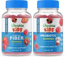Lifeable Sugar Free Preciotic Fiber Kids + Probiotic + Prebiotic Fiber Kids, Gummies Bundle - 훌륭한 타스팅, 비타민 보충, 글루텐 무료, GMO 무료, Chewable Gummy