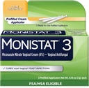 여성을위한 Monistat 3 일 효모 감염 치료, 3 Miconazole Pre-Filled Cream Applicators, 1 팩