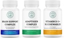 Vitality & Mind Wellness Trio 번들 - 뇌 지원 단지, Adaptogen Complex 및 비타민 D3 + K2