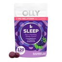 Olly Sleep Gummy, 3 mg Melatonin, L-Theanine, Chamomile 및 레몬 Balm 추출물, 블랙 베리 맛, 60 일 공급 - 120 조사