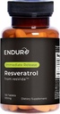 Endur Resveratrol, 건강한 시효 & 심장 혈관 지원 보충교재, 즉시 방출 산화 방지제 포도 피부 추출물, 글루텐 자유로운, 100mg (150 정제)