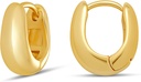 Essentials 14K 골드 또는 스털링 실버 도금 Teardrop Huggie Hoop 12mm