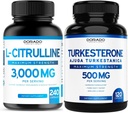 L Citrulline 보충교재 (240 조사) L Arginine & Nitric 산화물 - Stamina, 내구시간, 운동과 Turkesterone (120 조사) 운동 성과 & 근육 질량 지원 - Vegan & 미국은 만들었습니다