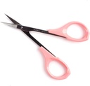 Eyebrow Grooming Scissors 4 인치 곡선 작은 공예 래쉬는 눈썹 연장 스테인리스 1PC (Pink Curved)를 위한 가위로 자릅니다