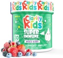 Clarity Kids Super Immune Support | Elderberry Extract, Vitamin C, Probiotics & Zinc for Children | 건강한 구트를 위한 모든 천연 키드 보충 | 미국 제작 가능 | 30 조각