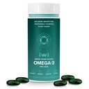 Iwi Omega-3, 30 Softgels (30 서빙), Vegan 식물 기반 조류 오메가 3 EPA + DHA, 전체 바디 지원 Dietary 보충교재, Krill & 물고기 기름 대안, No Fishy Aftertaste