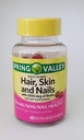Biotin Dietary Supplement, 60 Pectin-Based Gummies의 2500 mcg를 가진 봄 밸리 머리, 피부 및 못