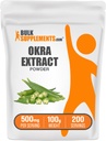 BulkSupplements.com Okra 추출물 분말 - Okra 보충교재, 섬유의 근원, 초본 보충교재 - Vegan & 글루텐, 봉사 당 500mg, 100g (3.5 oz) (팩 1)